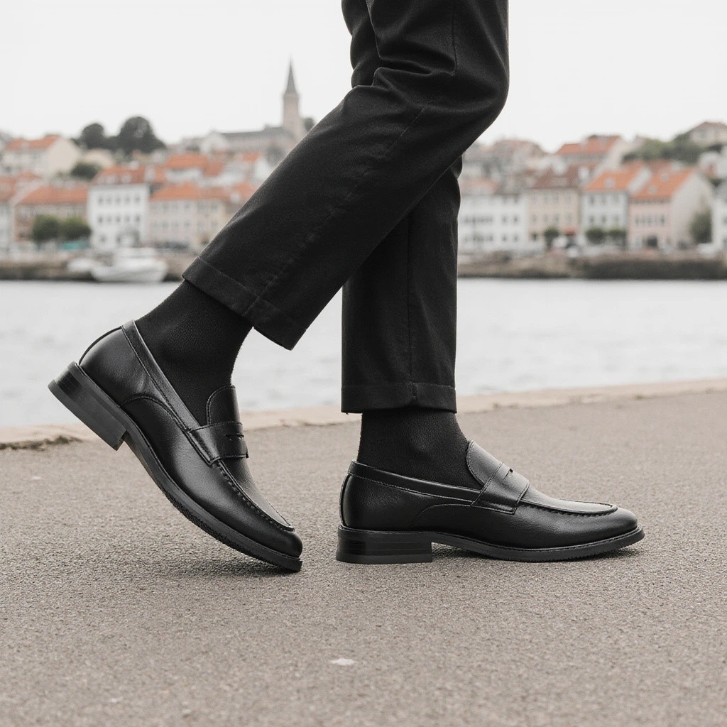 Men Shoes Boss - 남성용 블랙 페니 로퍼 클래식 비즈니스