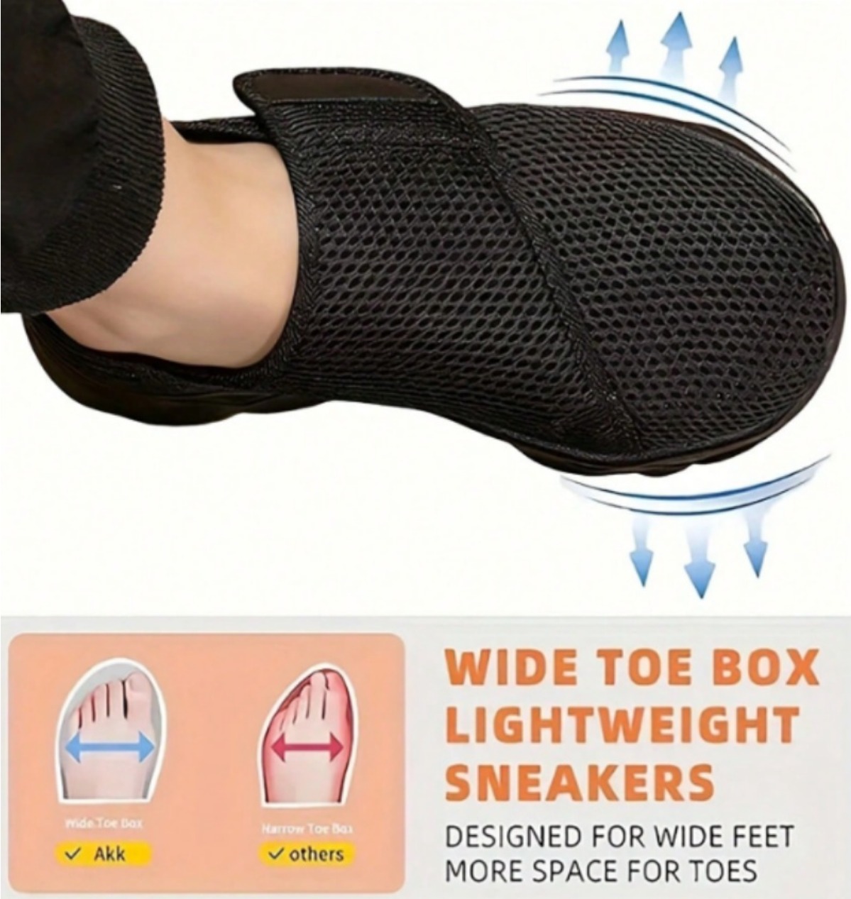 Men'S Shoes With Velcro - 새로운 남성용 통기성 메쉬 워킹화 조절