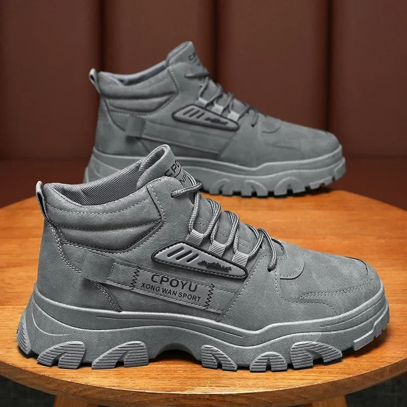 Men'S Shoes To Increase Height - 발목 부츠 남성 신발 봄 하이탑