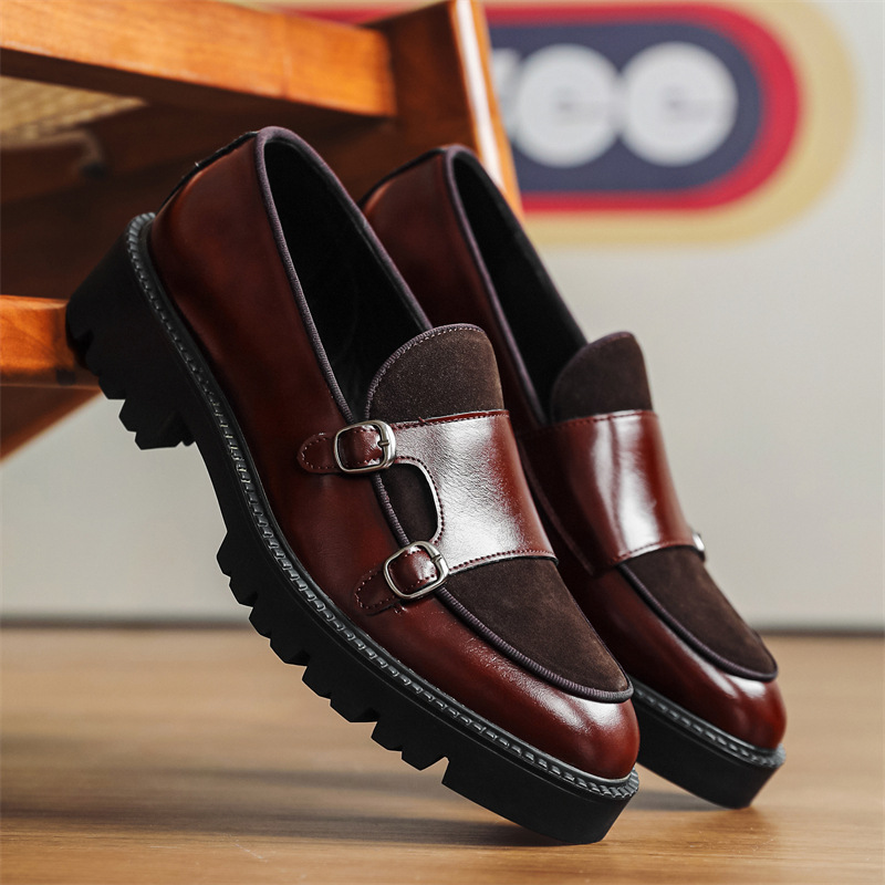 Men Shoes Prada - 로퍼 남성 가죽 신발 두꺼운 밑창