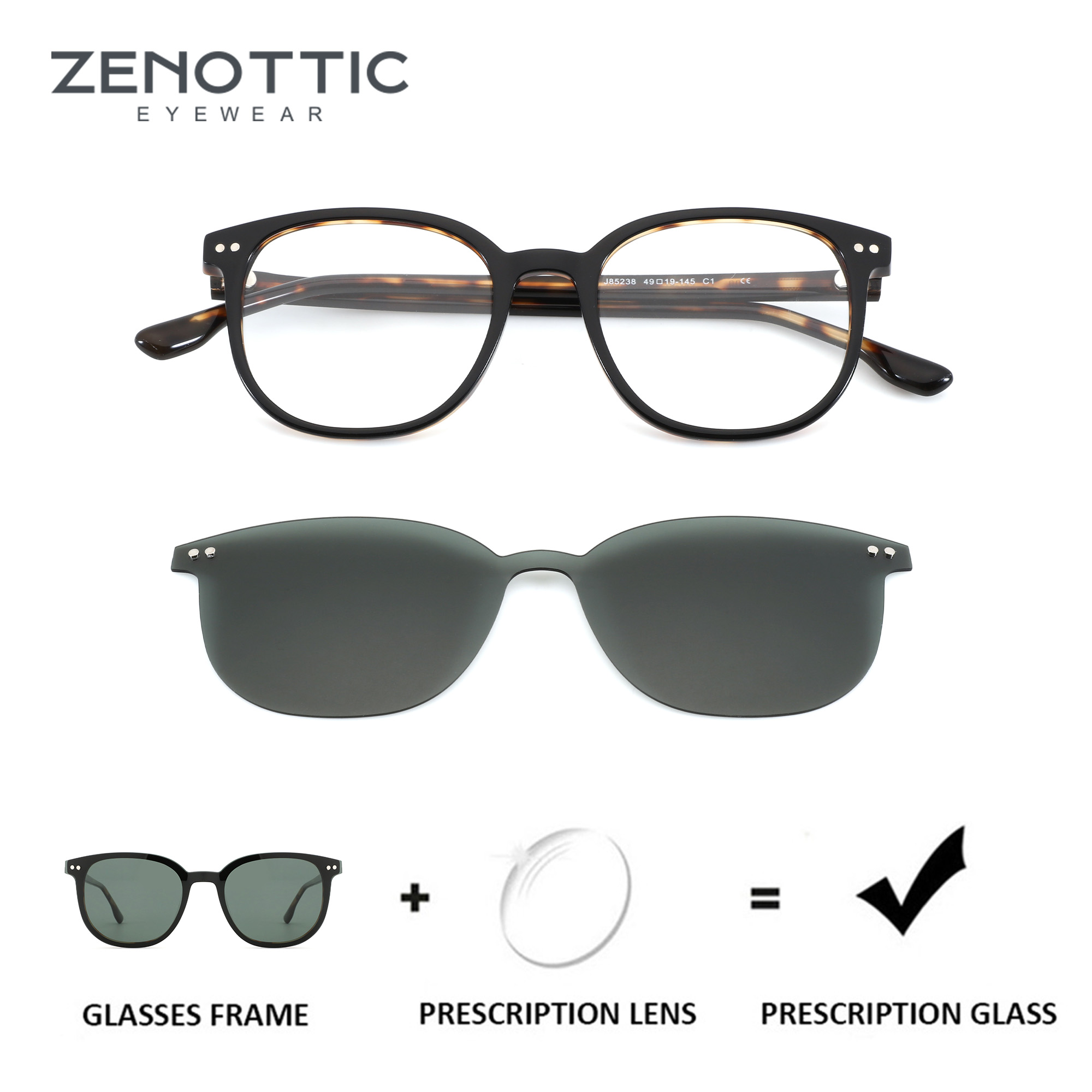 Men Shoes Zegna - ZENOTTIC 스퀘어 아세테이트 남성용 처방 안경용