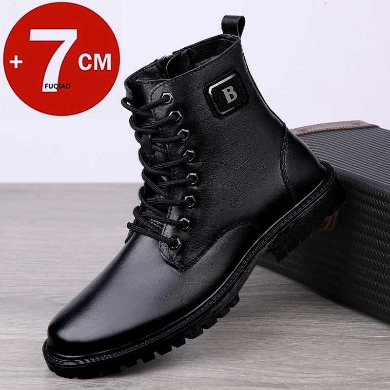 남성용 천연 가죽 키높이 부츠 겨울용 따뜻한 안감 지퍼 - Men'S Shoes To Increase Height 리뷰 및 가격