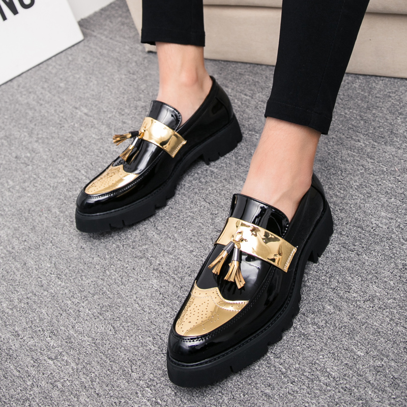 패션 골든 남성 캐주얼 슬립온 태슬 에나멜 로퍼 굽높은 - Men Shoes Prada 리뷰 및 가격