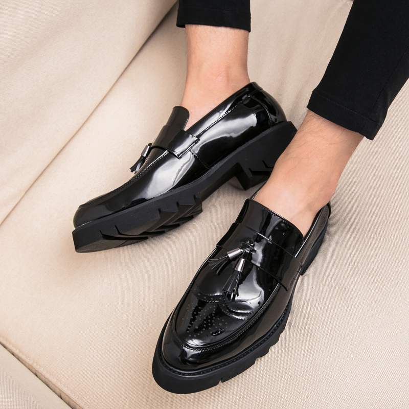 패션 골든 남성 캐주얼 슬립온 태슬 에나멜 로퍼 굽높은 - Men Shoes Prada 리뷰 및 가격