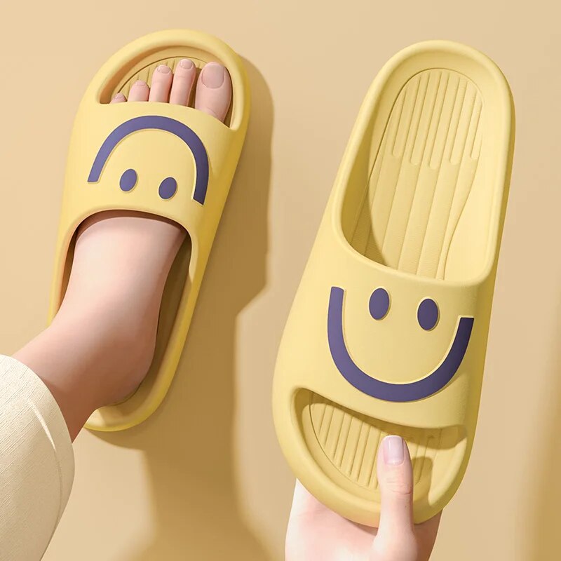 스마일리 페이스 클라우드 슬리퍼 여성 남성용 두꺼운 플 - Men'S Shoes Slip On 리뷰 및 가격
