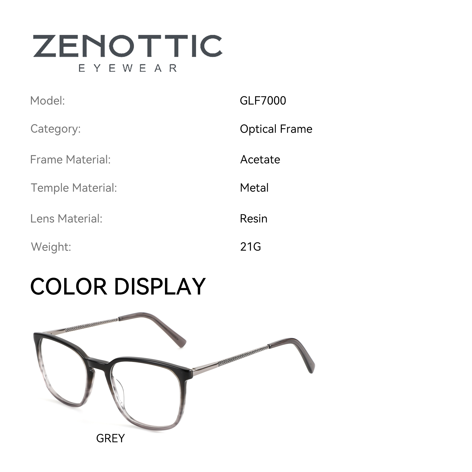 ZENOTTIC (S 사이즈) 아세테이트 사각형 처방  - Men Shoes Zegna 리뷰 및 가격