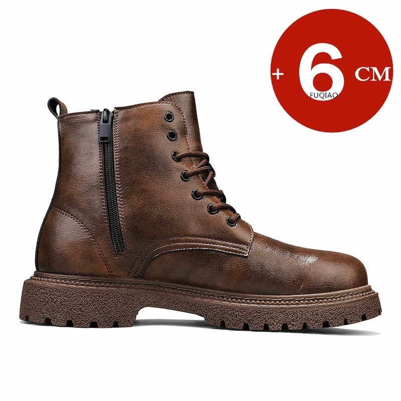 6cm 키높이 남성 부츠 가죽 야외 가을 겨울 신발 따 - Men'S Shoes To Increase Height 리뷰 및 가격