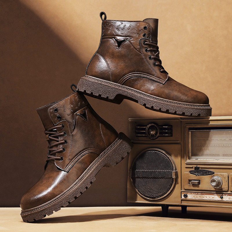 6cm 키높이 남성 부츠 가죽 야외 가을 겨울 신발 따 - Men'S Shoes To Increase Height 리뷰 및 가격