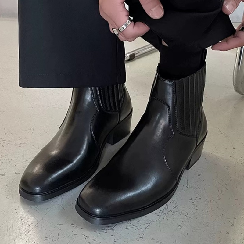 가을 겨울 블랙 가죽 신발 남성 웨스턴 부츠 5cm 키 - Men'S Shoes To Increase Height 리뷰 및 가격