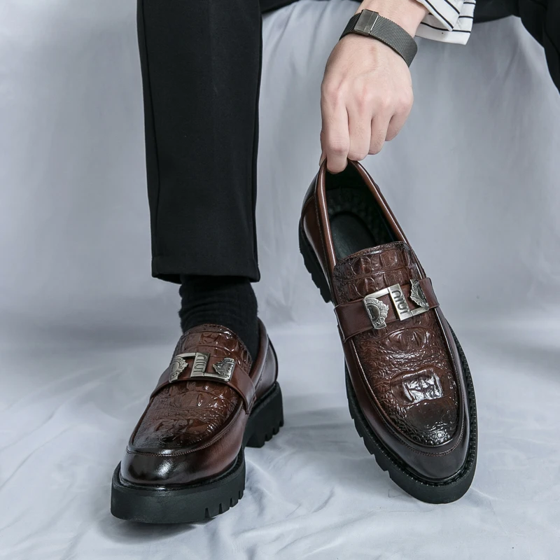 남성 로퍼 파티 비즈니스 두꺼운 밑창 남성 가죽 신발  - Men Shoes Prada 리뷰 및 가격