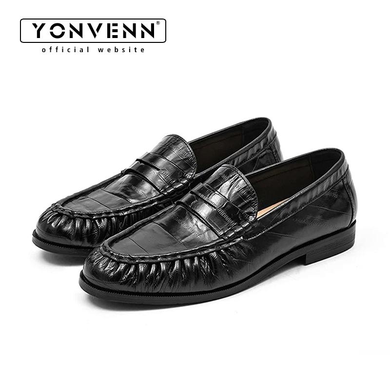 진주빛 가죽 장어껍질 소재의 남성용 주름 플랫 바닥 슬 - Men Shoes Boss 리뷰 및 가격