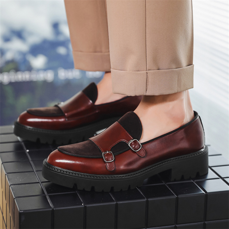 로퍼 남성 가죽 신발 두꺼운 밑창 영국 스타일 블랙 공 - Men Shoes Prada 리뷰 및 가격