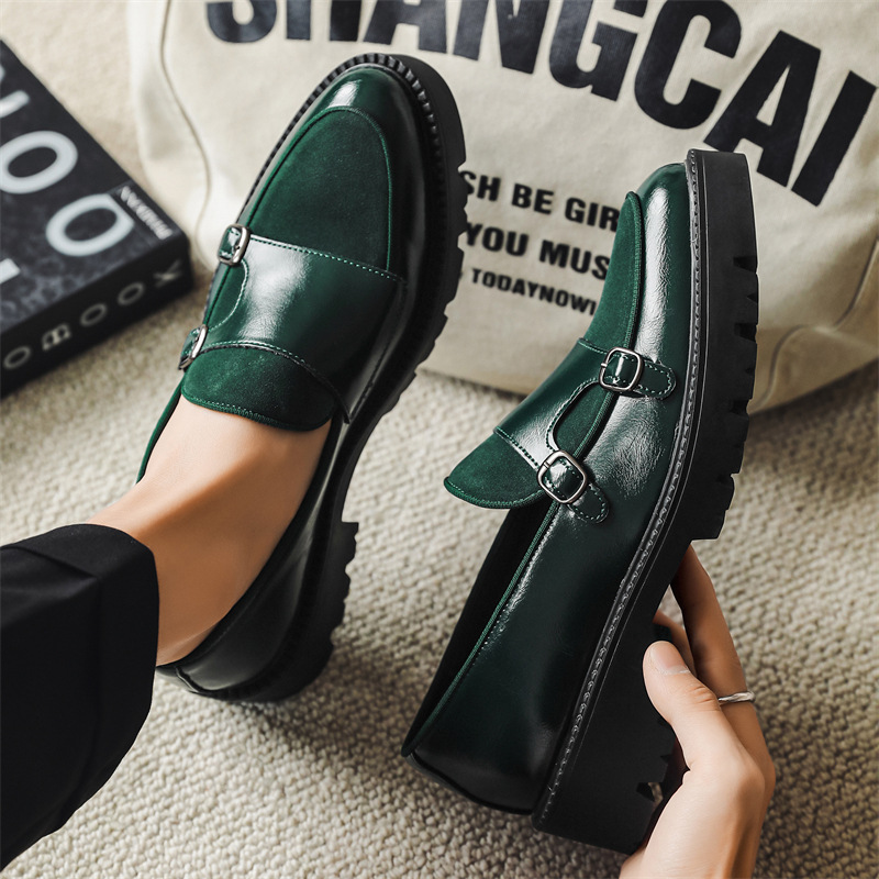 로퍼 남성 가죽 신발 두꺼운 밑창 영국 스타일 블랙 공 - Men Shoes Prada 리뷰 및 가격