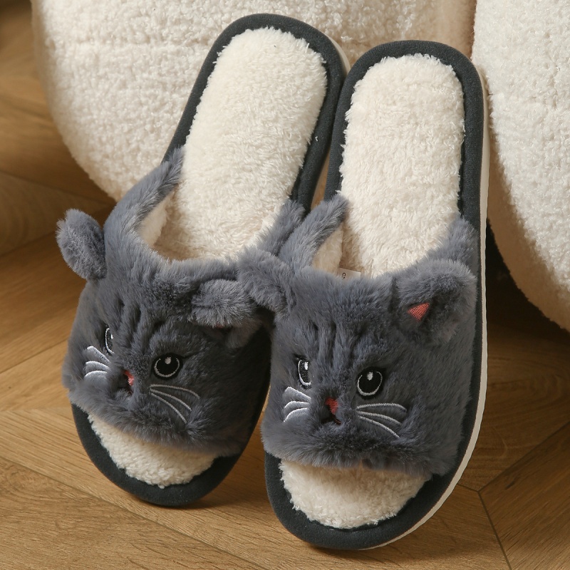 귀여운 고양이 디자인 플러시 플립플랍, 여성용 남성용  - Men'S Shoes Slip On 리뷰 및 가격