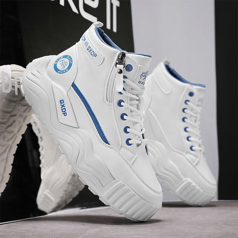 키높이 논슬립 신발 남성용 하이탑 화이트 가죽 스니커즈 - Men'S Shoes To Increase Height 리뷰 및 가격