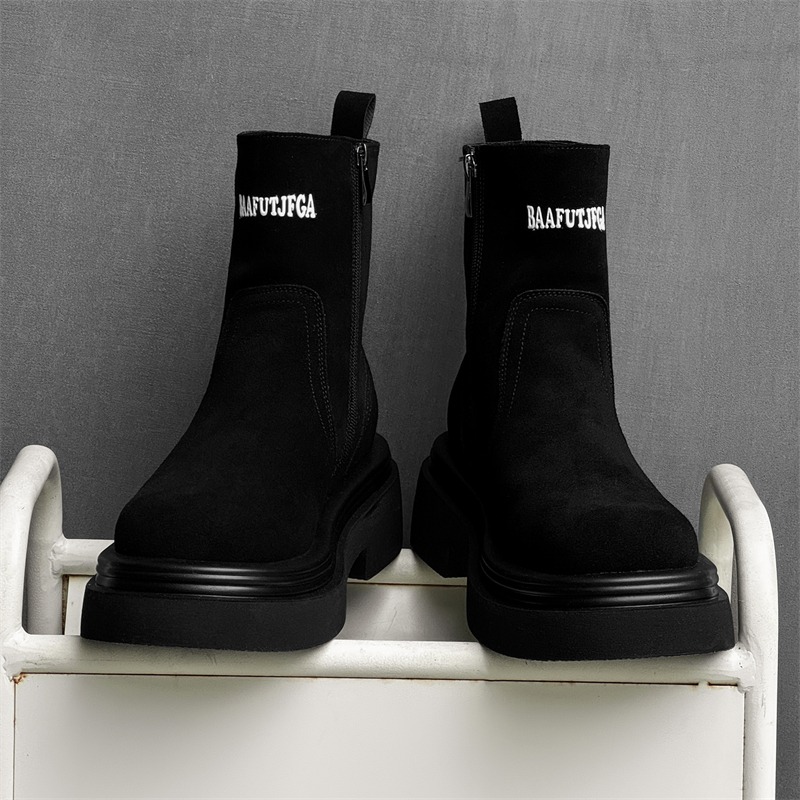 겨울 유럽 아메리카 레트로 두꺼운 밑창 측면 지퍼 키높 - Men'S Shoes To Increase Height 리뷰 및 가격
