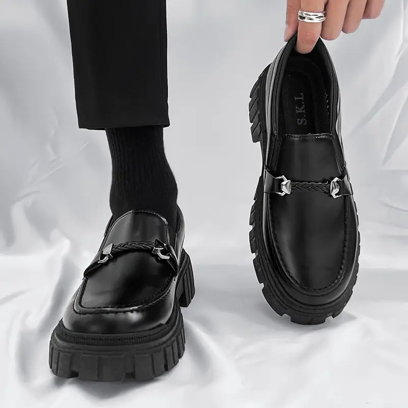 플랫폼 남성 가죽 로퍼 신발 드레스 비즈니스 정장 두꺼 - Men Shoes Prada 리뷰 및 가격