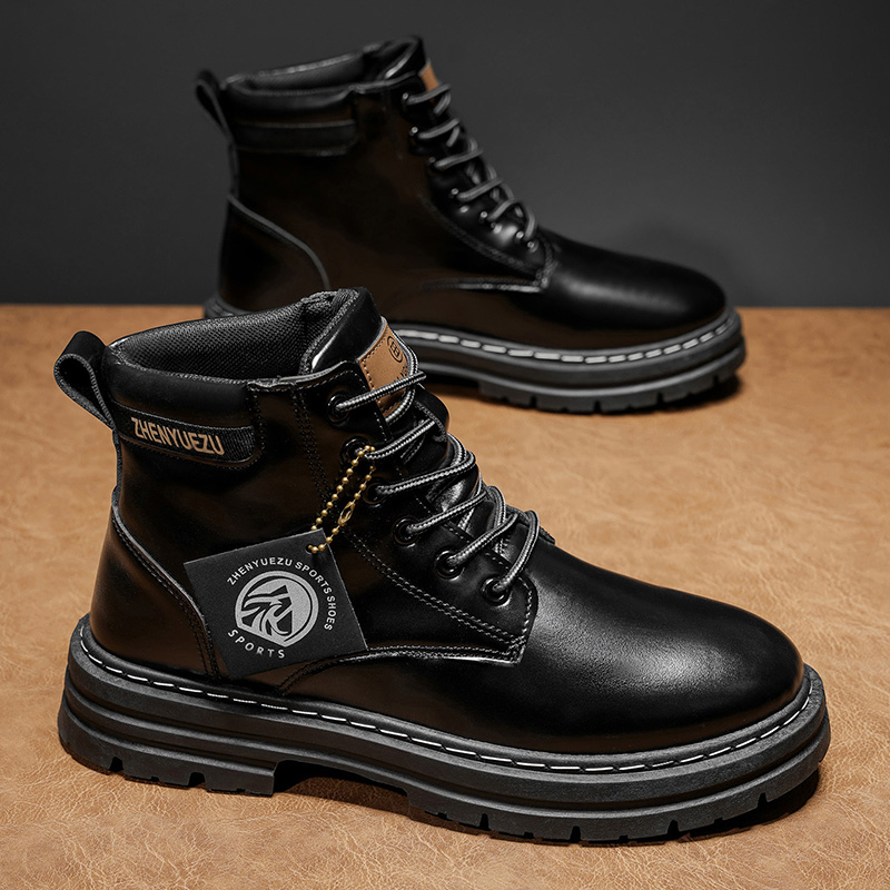 남성용 가을 겨울 레트로 숏부츠, 두꺼운 밑창 키높이  - Men'S Shoes To Increase Height 리뷰 및 가격