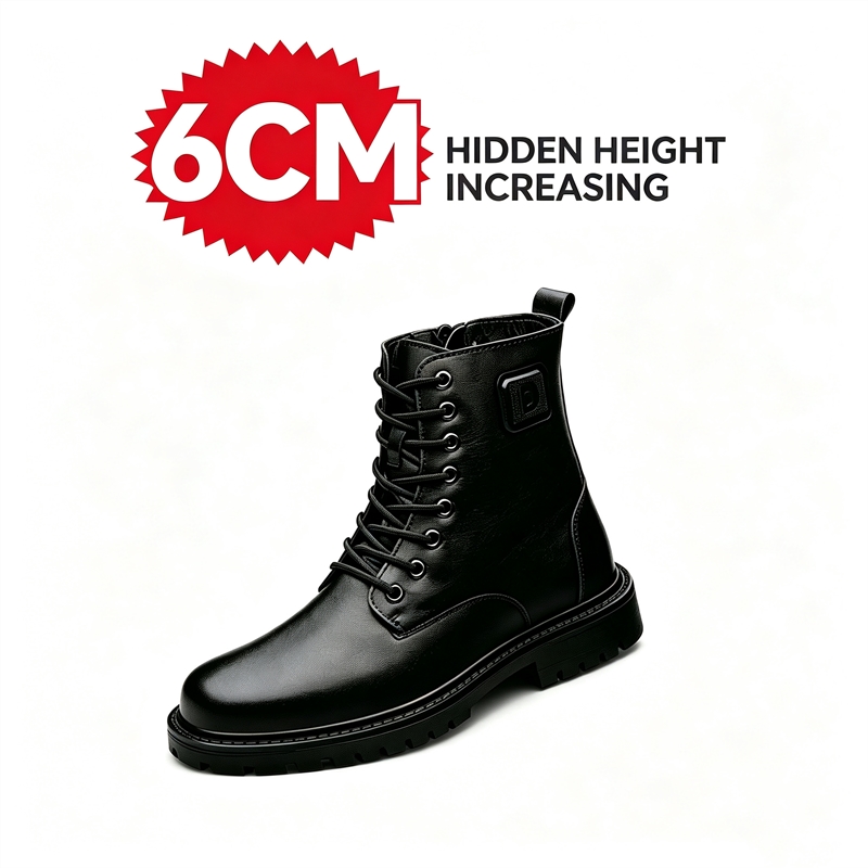 남성용 6cm 키높이 가죽 부츠 겨울 플리스 안감 따뜻 - Men'S Shoes To Increase Height 리뷰 및 가격